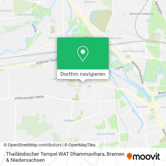 Thailändischer Tempel WAT Dhammavihara Karte