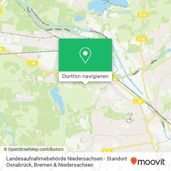 Landesaufnahmebehörde Niedersachsen - Standort Osnabrück Karte