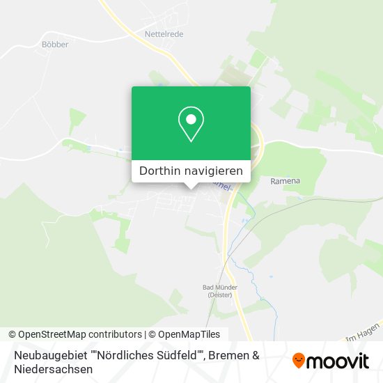 Neubaugebiet ""Nördliches Südfeld"" Karte