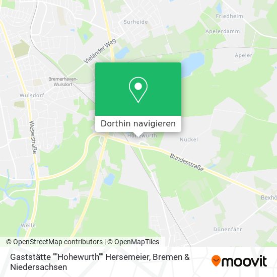 Gaststätte ""Hohewurth"" Hersemeier Karte