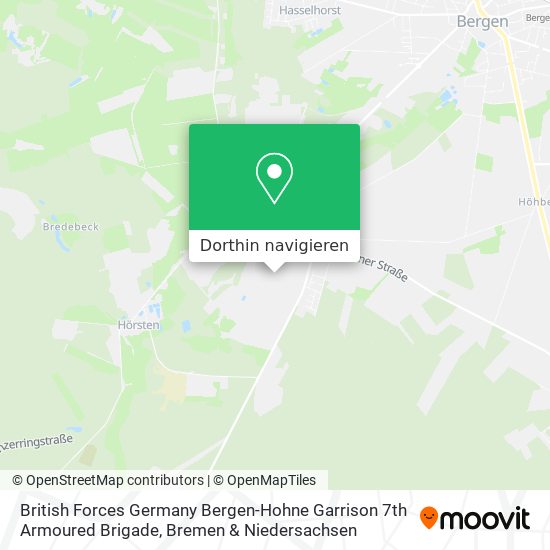 British Forces Germany Bergen-Hohne Garrison 7th Armoured Brigade Karte