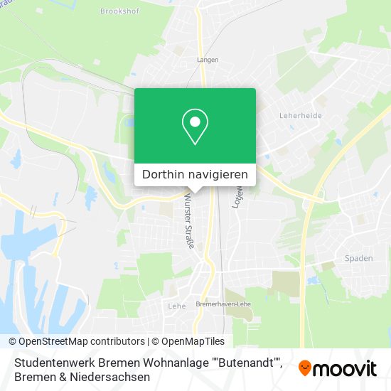 Studentenwerk Bremen Wohnanlage ""Butenandt"" Karte