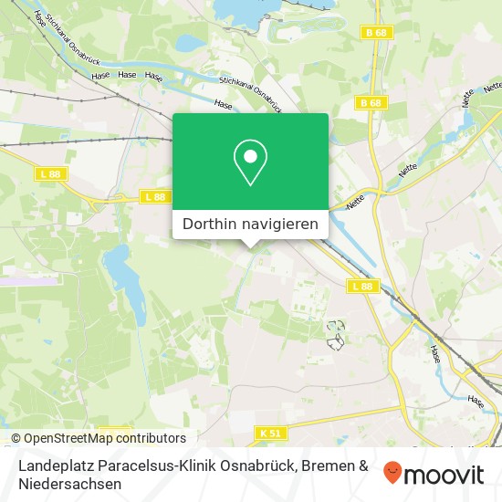Landeplatz Paracelsus-Klinik Osnabrück Karte