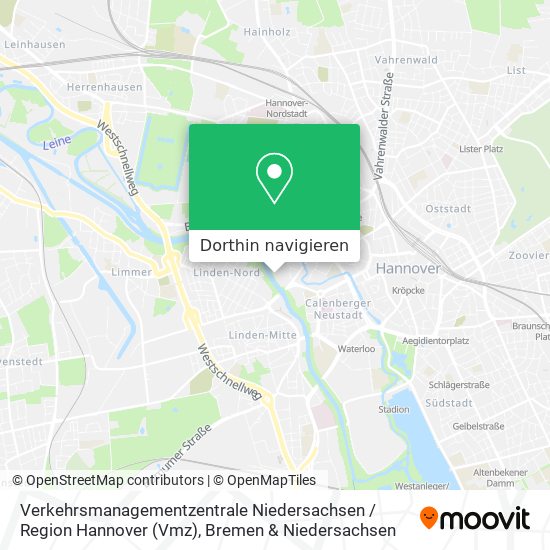 Verkehrsmanagementzentrale Niedersachsen / Region Hannover (Vmz) Karte