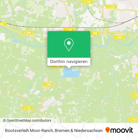 Bootsverleih Moor-Ranch Karte