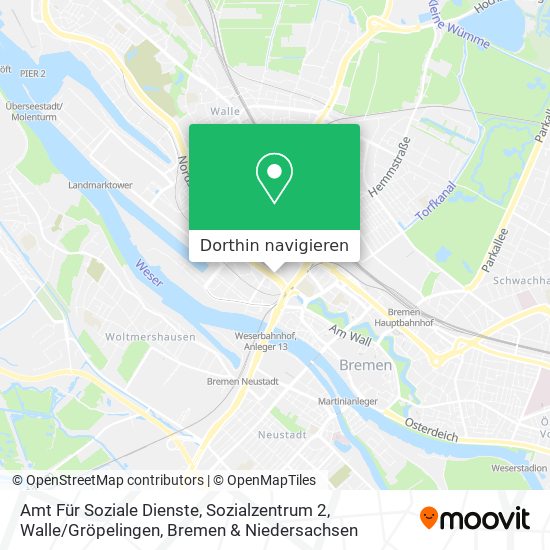Amt Für Soziale Dienste, Sozialzentrum 2, Walle / Gröpelingen Karte