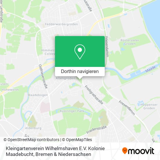 Kleingartenverein Wilhelmshaven E.V. Kolonie Maadebucht Karte