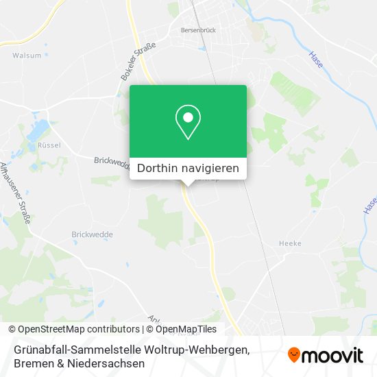 Grünabfall-Sammelstelle Woltrup-Wehbergen Karte