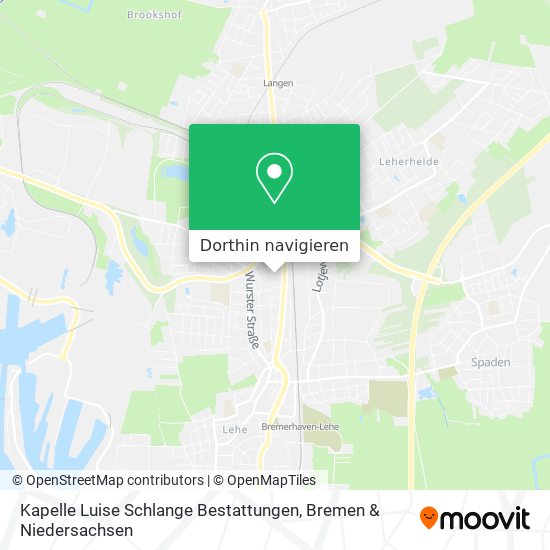 Kapelle Luise Schlange Bestattungen Karte