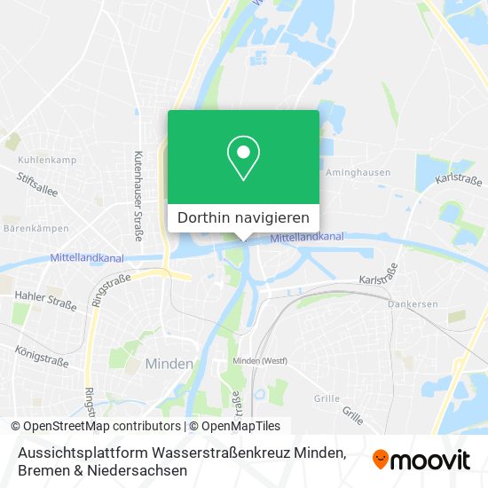 Aussichtsplattform Wasserstraßenkreuz Minden Karte