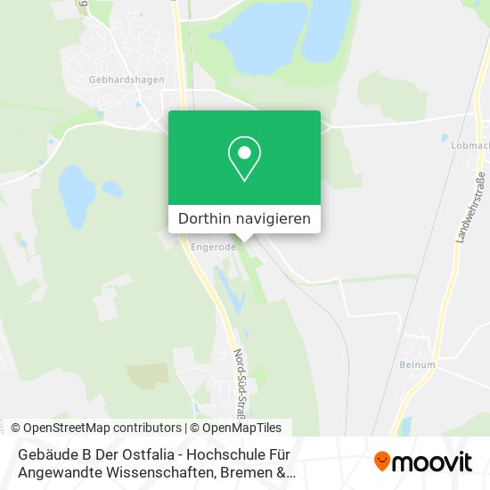 Gebäude B Der Ostfalia - Hochschule Für Angewandte Wissenschaften Karte