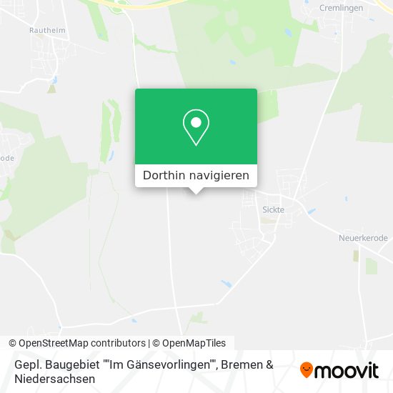 Gepl. Baugebiet ""Im Gänsevorlingen"" Karte