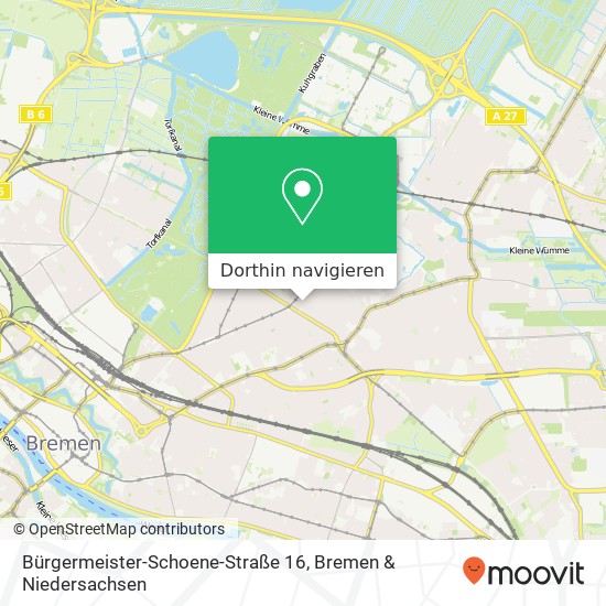 Bürgermeister-Schoene-Straße 16, Schwachhausen, 28213 Bremen Karte