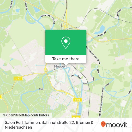 Salon Rolf Tammen, Bahnhofstraße 22 Karte