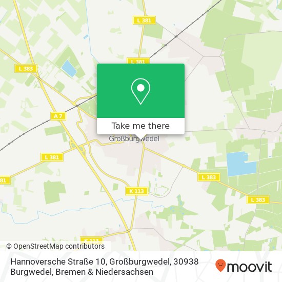 Hannoversche Straße 10, Großburgwedel, 30938 Burgwedel Karte