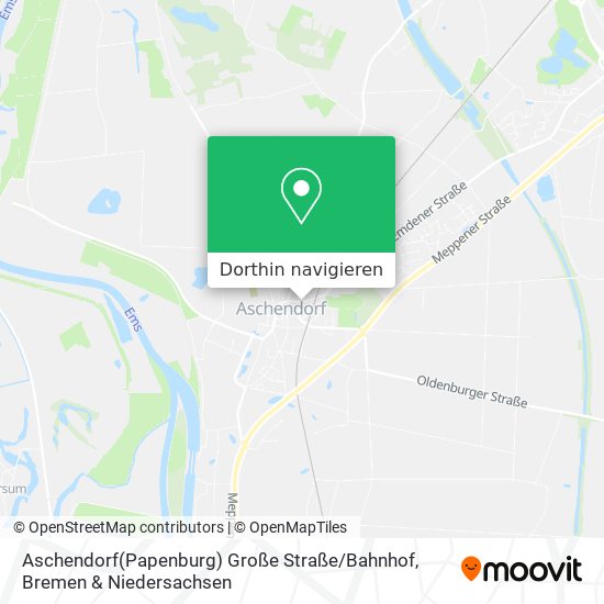 Aschendorf(Papenburg) Große Straße / Bahnhof Karte