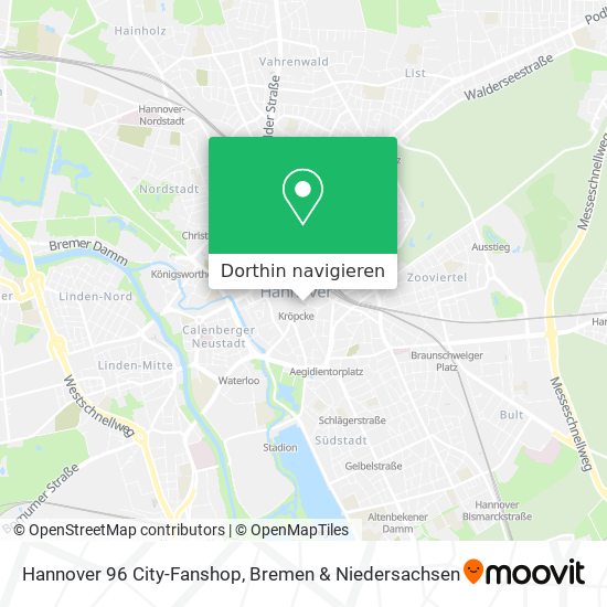 Hannover 96 City-Fanshop Karte