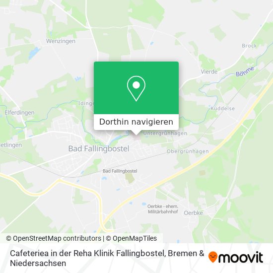 Cafeteriea in der Reha Klinik Fallingbostel Karte