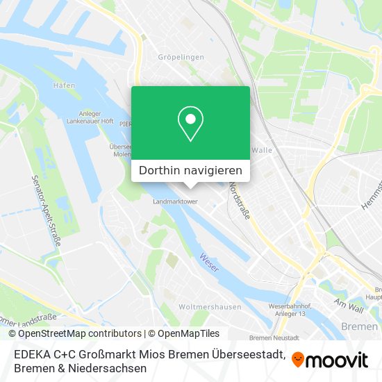 EDEKA C+C Großmarkt Mios Bremen Überseestadt Karte