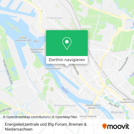 Energieleitzentrale und Blg-Forum Karte