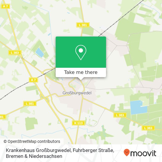 Krankenhaus Großburgwedel, Fuhrberger Straße Karte