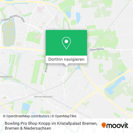 Bowling Pro Shop Knopp im Kristallpalast Bremen Karte