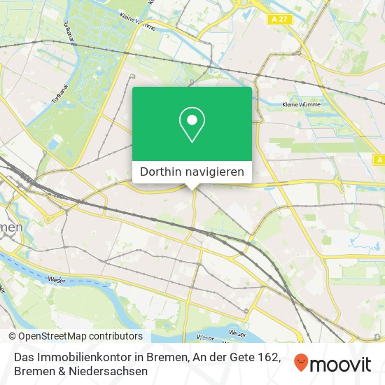 Das Immobilienkontor in Bremen, An der Gete 162 Karte