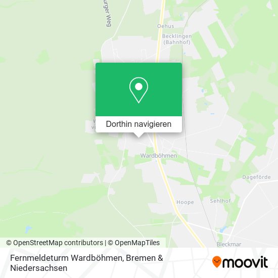 Fernmeldeturm Wardböhmen Karte