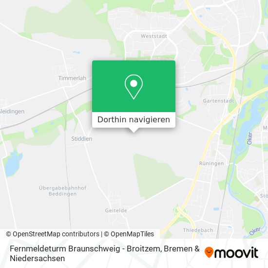 Fernmeldeturm Braunschweig - Broitzem Karte
