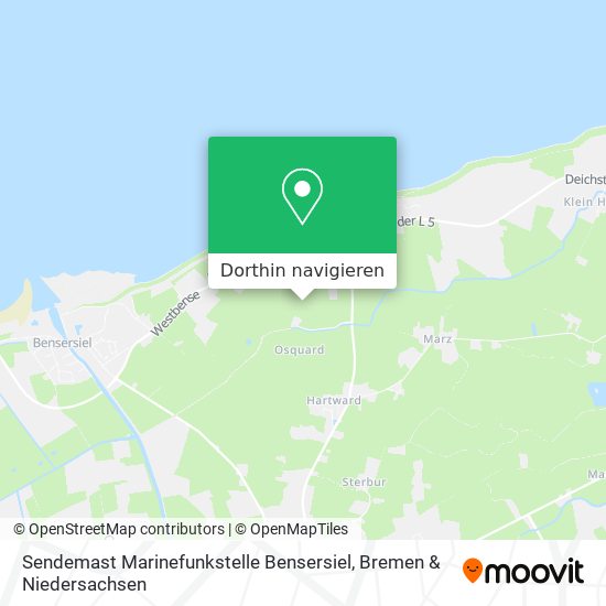 Sendemast Marinefunkstelle Bensersiel Karte