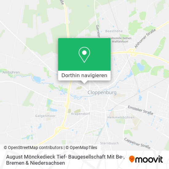 August Mönckedieck Tief- Baugesellschaft Mit Be- Karte