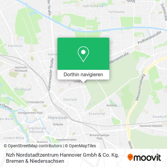 Nzh Nordstadtzentrum Hannover Gmbh & Co. Kg Karte