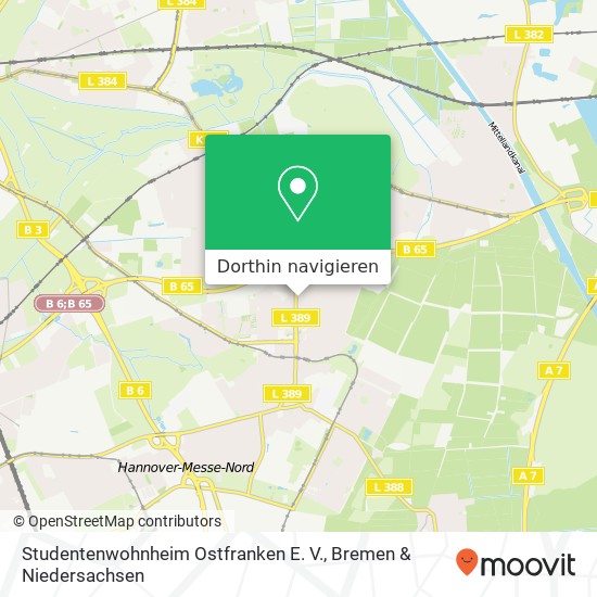 Studentenwohnheim Ostfranken E. V. Karte