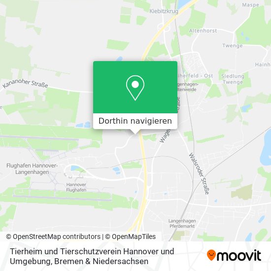 Tierheim und Tierschutzverein Hannover und Umgebung Karte