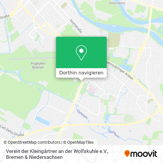 Verein der Kleingärtner an der Wolfskuhle e.V. Karte