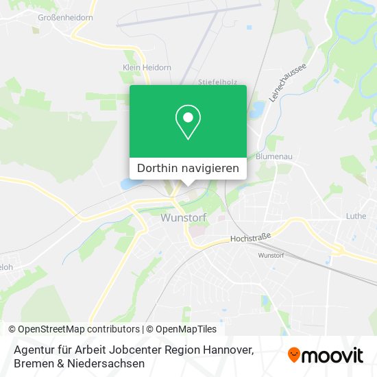 Agentur für Arbeit Jobcenter Region Hannover Karte