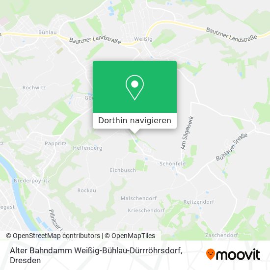 Alter Bahndamm Weißig-Bühlau-Dürrröhrsdorf Karte