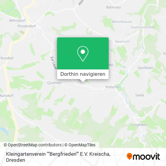 Kleingartenverein ""Bergfrieden"" E.V. Kreischa Karte