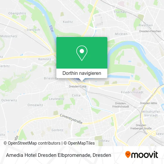 Amedia Hotel Dresden Elbpromenade Karte
