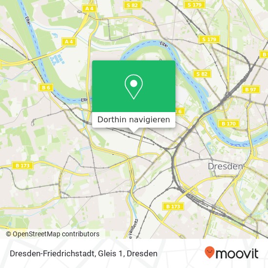 Dresden-Friedrichstadt, Gleis 1 Karte