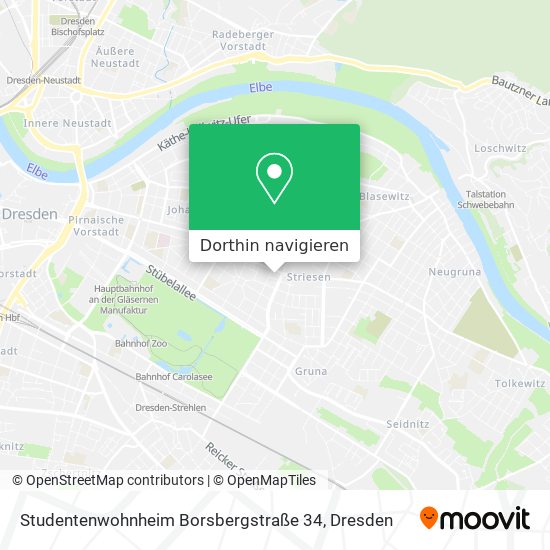 Studentenwohnheim Borsbergstraße 34 Karte