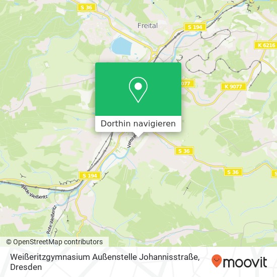 Weißeritzgymnasium Außenstelle Johannisstraße Karte
