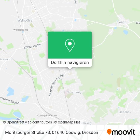 Moritzburger Straße 73, 01640 Coswig Karte