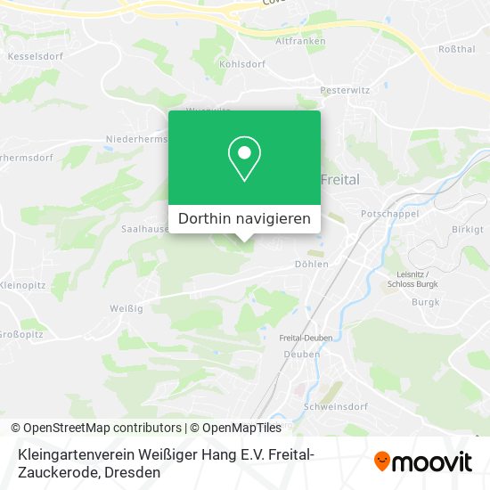 Kleingartenverein Weißiger Hang E.V. Freital-Zauckerode Karte