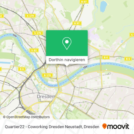 Quartier22 - Coworking Dresden Neustadt Karte