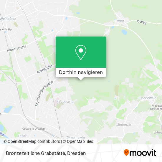 Bronzezeitliche Grabstätte Karte