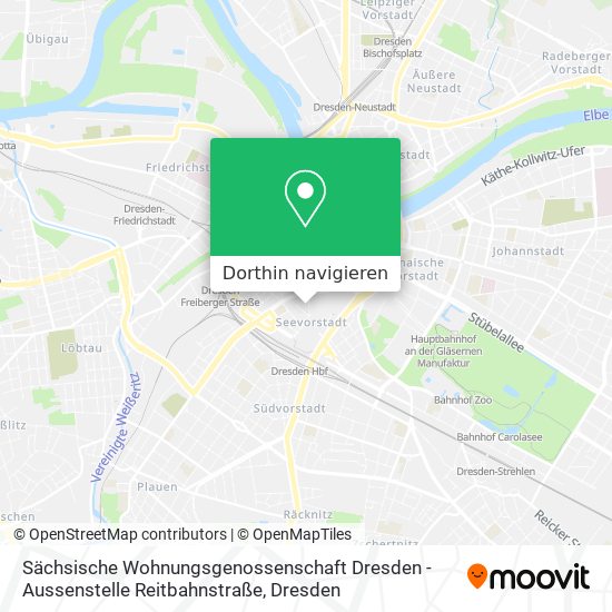 Sächsische Wohnungsgenossenschaft Dresden - Aussenstelle Reitbahnstraße Karte