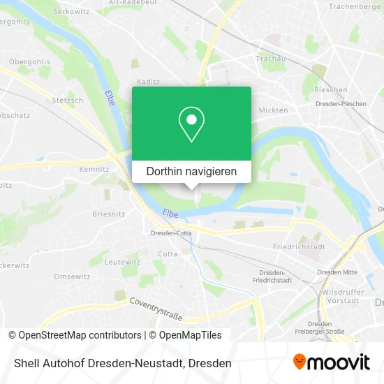 Shell Autohof Dresden-Neustadt Karte