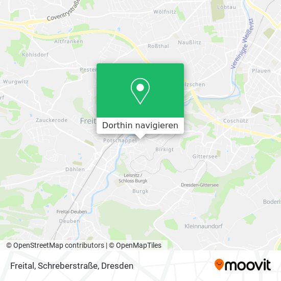 Freital, Schreberstraße Karte