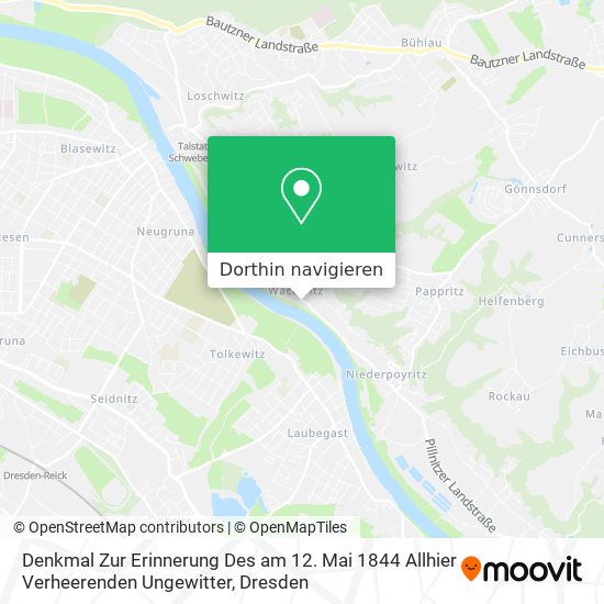 Denkmal Zur Erinnerung Des am 12. Mai 1844 Allhier Verheerenden Ungewitter Karte